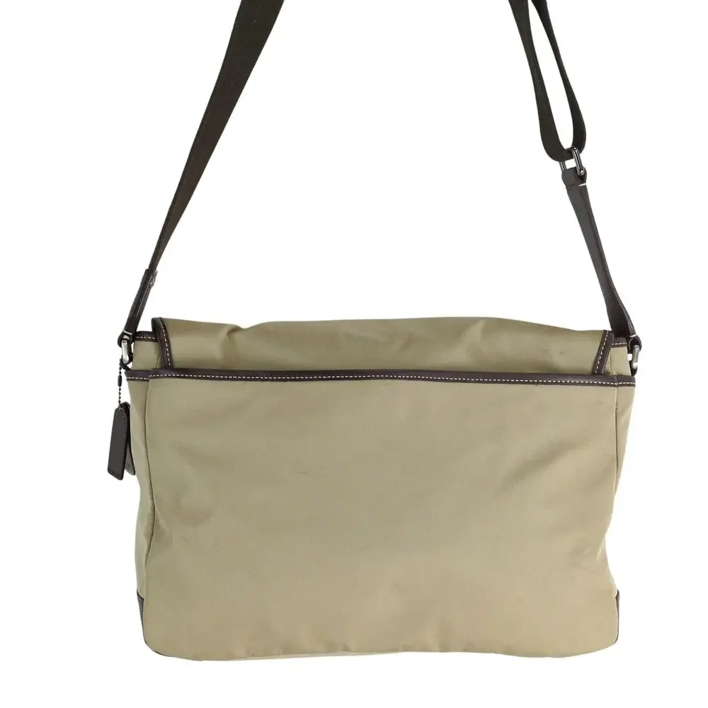 Coach Tan Nylon Messenger Bag‎ F70355 Brown Leather Trim Crossbody 2012 Unisex